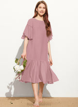 Load image into Gallery viewer, With Cascading Junior Bridesmaid Dresses A-Line Ruffles Scoop Mariah Neck Knee-Length Chiffon