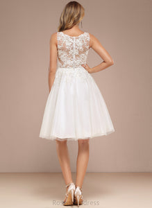 Tulle Wedding Dresses Dress Boat Neck Wedding A-Line With Sequins Scarlett Lace Knee-Length