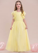 Load image into Gallery viewer, A-LineScoopNeckFloor-LengthChiffonJuniorBridesmaidDressWithRuffleCascadingRuffles#123850 Junior Bridesmaid Dresses Anabella