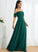 Length Off-the-Shoulder Embellishment A-Line Fabric Silhouette Floor-Length Neckline SplitFront Azul Bridesmaid Dresses