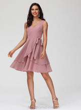 Load image into Gallery viewer, Dress Homecoming Dresses Ruffle A-Line With Short/Mini V-neck Homecoming Giovanna Chiffon