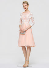 Load image into Gallery viewer, Lace With Dress Lace Cocktail Dresses Knee-Length Lucinda A-Line Chiffon Neck Cocktail Scoop