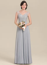 Load image into Gallery viewer, V-neck Floor-Length Embellishment A-Line Bow(s) Neckline Length Fabric Silhouette Carolina Bridesmaid Dresses