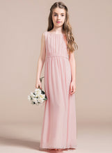 Load image into Gallery viewer, Junior Bridesmaid Dresses Rachael Neck Floor-Length Chiffon A-Line Split Scoop Front With Ruffle