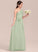 A-Line One-Shoulder Cascading Ruffles Holly Junior Bridesmaid Dresses Chiffon Floor-Length With