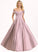 Floor-Length Off-the-Shoulder Neckline Length Embellishment A-Line Silhouette Pockets Fabric Amiyah Natural Waist V-Neck Bridesmaid Dresses