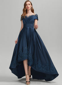 Lace Ball-Gown/Princess Prom Dresses Alexis Sequins With Satin Asymmetrical Scoop
