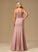 Neckline HighNeck SplitFront Floor-Length Embellishment Silhouette Lace A-Line Fabric Length Isabela Bridesmaid Dresses