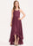 Neck Bow(s) Ruffles Asymmetrical With Marely Junior Bridesmaid Dresses Scoop Cascading Chiffon A-Line