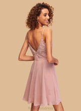 Load image into Gallery viewer, V-neck Chiffon Homecoming Dresses Homecoming Short/Mini A-Line Kristin Dress Lace With