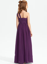 Load image into Gallery viewer, Litzy With Junior Bridesmaid Dresses A-Line Floor-Length Ruffle One-Shoulder Chiffon