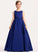 Satin With Train Bow(s) Neck Junior Bridesmaid Dresses Sweep Ball-Gown/Princess Scoop Nyla