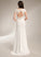 Wedding Chiffon Sheath/Column Train Lace Erica Wedding Dresses V-neck With Sweep Dress