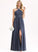 Embellishment Ruffle V-neck Fabric Length SplitFront Silhouette Neckline A-Line Floor-Length Aliana Floor Length Bridesmaid Dresses