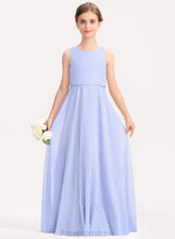 Load image into Gallery viewer, A-Line Chiffon Floor-Length Katrina Junior Bridesmaid Dresses Scoop Neck