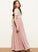 Julianna Lace Junior Bridesmaid Dresses Scoop Chiffon A-Line Floor-Length Neck