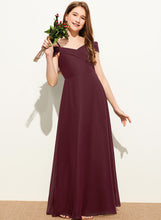 Load image into Gallery viewer, Floor-Length A-Line With Junior Bridesmaid Dresses Off-the-Shoulder Chiffon Ruffle Braelyn