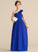 Floor-Length One-Shoulder Chiffon Flower(s) Ruffle With A-Line Margery Junior Bridesmaid Dresses