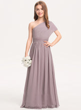 Load image into Gallery viewer, Junior Bridesmaid Dresses One-Shoulder Floor-Length Chiffon With Kathleen A-Line Ruffle