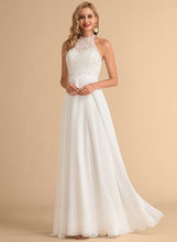 Load image into Gallery viewer, A-Line Danika High Wedding Dresses Wedding Floor-Length Dress Neck Chiffon