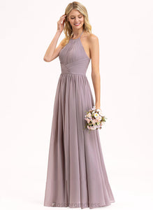 Ruffle Length Fabric Halter Empire Embellishment Neckline Floor-Length Silhouette Bow(s) Zara Floor Length Bridesmaid Dresses