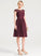 Neckline ScoopNeck Sleeve A-Line Fabric Length Lace Silhouette Knee-Length Caylee Sleeveless Floor Length Bridesmaid Dresses
