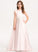 A-Line Lace With Satin Sweep Esther Pockets Bow(s) Train Junior Bridesmaid Dresses Neck Scoop