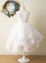 Load image into Gallery viewer, Flower Kyla Tea-length Flower Girl Dresses Neck Ball-Gown/Princess - Dress Scoop Sleeveless Tulle/Lace Girl
