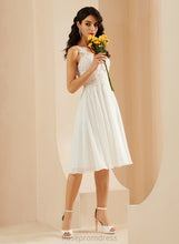 Load image into Gallery viewer, Wedding Dresses Dress A-Line Sequins Lace With Chiffon Knee-Length Melissa Wedding V-neck