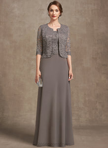 of Neckline Bride Mother Chiffon Mother of the Bride Dresses the Lace Dress Square Floor-Length A-Line Valeria