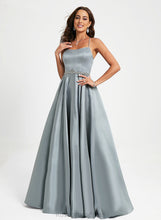 Load image into Gallery viewer, Beading Scoop Floor-Length With Satin Jess A-Line Prom Dresses