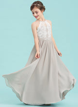 Load image into Gallery viewer, Scoop Junior Bridesmaid Dresses Sidney A-Line Chiffon Floor-Length Neck