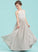 Scoop Junior Bridesmaid Dresses Sidney A-Line Chiffon Floor-Length Neck