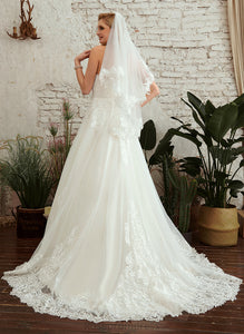 A-Line Lace Tulle Sweetheart Wedding Dresses Dress Wedding Willa Train With Court