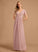 Silhouette Ruffle V-neck Neckline Fabric Embellishment Length A-Line Floor-Length Cameron Natural Waist Sleeveless Bridesmaid Dresses