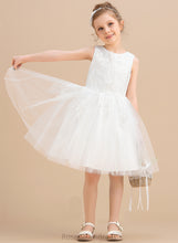 Load image into Gallery viewer, - Dress Sleeveless Lace/Bow(s) With Girl A-Line Tulle/Lace Scoop Flower Girl Dresses Abigayle Knee-length Neck Flower