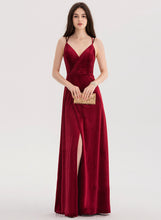 Load image into Gallery viewer, A-Line V-neck Prom Dresses Floor-Length Nicky Velvet