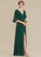 SplitFront Silhouette Bow(s) Floor-Length Neckline Fabric V-neck A-Line Length Ruffle Embellishment Kierra Bridesmaid Dresses