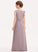 Junior Bridesmaid Dresses Floor-Length A-Line Isabell Cascading Scoop Neck With Chiffon Bow(s) Ruffles