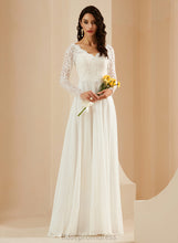 Load image into Gallery viewer, Wedding A-Line With Train Sweep Lace V-neck Wedding Dresses Dress Kaydence