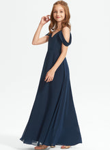 Load image into Gallery viewer, A-Line Chiffon Floor-Length Maria Junior Bridesmaid Dresses Off-the-Shoulder