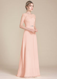 Fabric Embellishment Neckline ScoopNeck Beading Silhouette Floor-Length Length Bow(s) A-Line Sidney V-Neck Bridesmaid Dresses