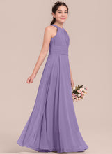 Load image into Gallery viewer, Chiffon Floor-Length A-Line With Liliana Junior Bridesmaid Dresses Scoop Ruffle Neck