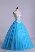 Load image into Gallery viewer, 2024 Bicolor Quinceanera Dresses Sweetheart Ball Gown Floor-Length With Beads Tulle Lace Up