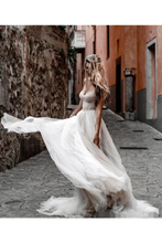 Load image into Gallery viewer, Pleated Tulle Bridal Dresses SweetHeart Neckline Minimalist Wedding Dresses