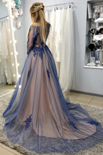 Load image into Gallery viewer, A-Line Long Sleeves Sweep Train Prom Dresses With SRSPB3SD2T7