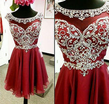 Load image into Gallery viewer, haring Prom Dress Tulle Prom Dress Beading Homecoming Dress Homecoming Dresses RS429