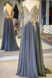 2024 V-Neck Prom Dresses A-Line With Ruffles And Applique Beads