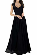 Load image into Gallery viewer, Elegant Sleeveless Round Neck Lace Dress Bridesmaid Party Festive Chiffon Long Dress