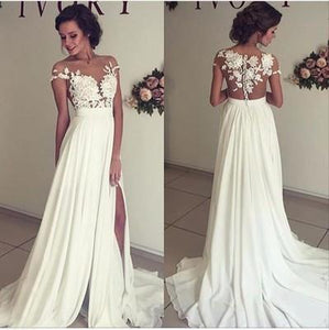 See through wedding dresses Sexy lace prom dresses Beach wedding gown Prom dresses sexy prom dresses RS385